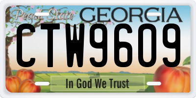 GA license plate CTW9609