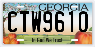 GA license plate CTW9610