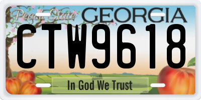GA license plate CTW9618