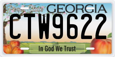 GA license plate CTW9622