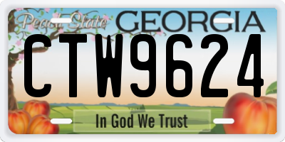 GA license plate CTW9624