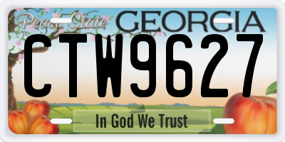 GA license plate CTW9627