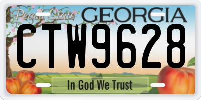 GA license plate CTW9628