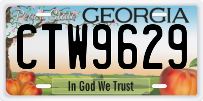 GA license plate CTW9629