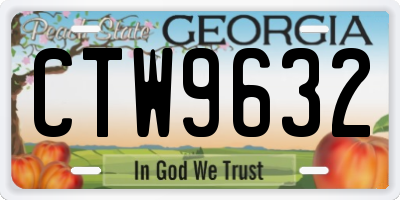 GA license plate CTW9632