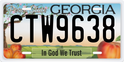 GA license plate CTW9638