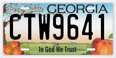GA license plate CTW9641