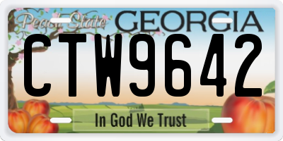 GA license plate CTW9642
