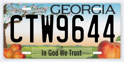 GA license plate CTW9644