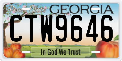 GA license plate CTW9646
