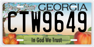GA license plate CTW9649