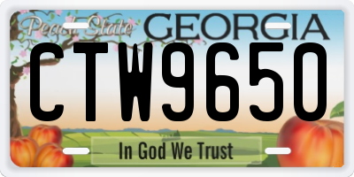 GA license plate CTW9650