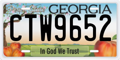 GA license plate CTW9652