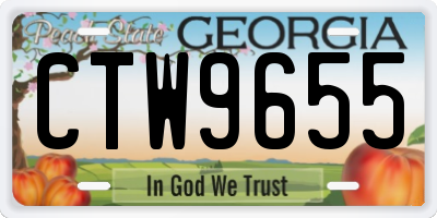 GA license plate CTW9655