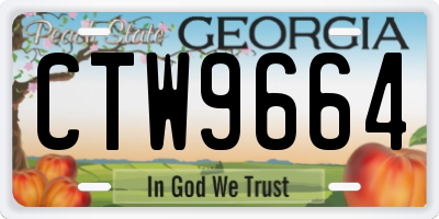 GA license plate CTW9664