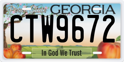 GA license plate CTW9672