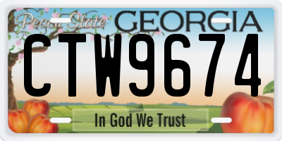 GA license plate CTW9674