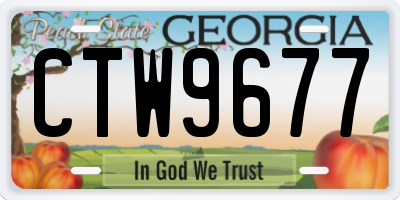 GA license plate CTW9677