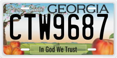 GA license plate CTW9687