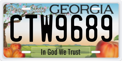 GA license plate CTW9689