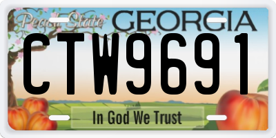GA license plate CTW9691