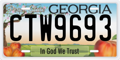 GA license plate CTW9693