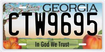 GA license plate CTW9695