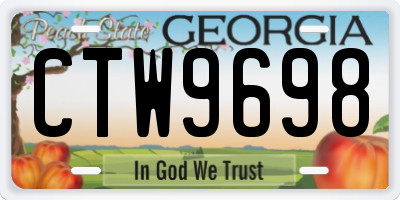 GA license plate CTW9698