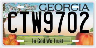 GA license plate CTW9702