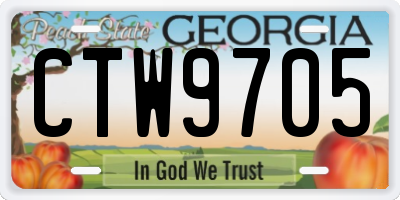 GA license plate CTW9705