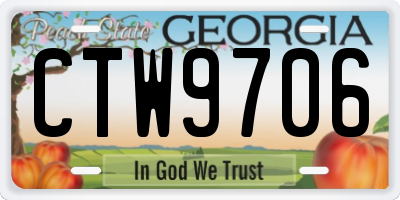 GA license plate CTW9706