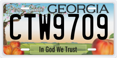 GA license plate CTW9709