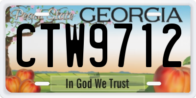 GA license plate CTW9712