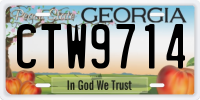 GA license plate CTW9714