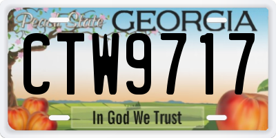 GA license plate CTW9717