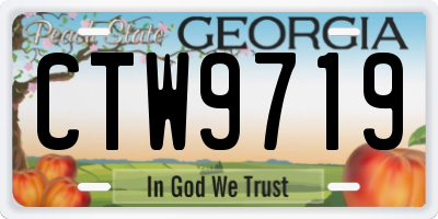 GA license plate CTW9719