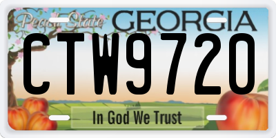 GA license plate CTW9720