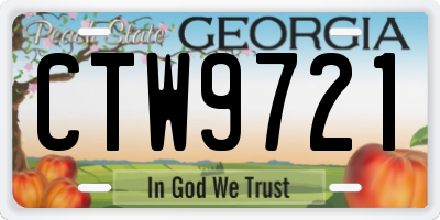 GA license plate CTW9721