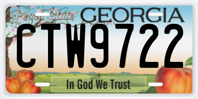 GA license plate CTW9722