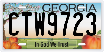 GA license plate CTW9723