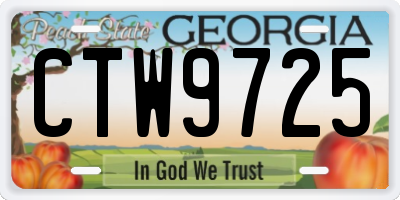 GA license plate CTW9725