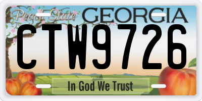 GA license plate CTW9726