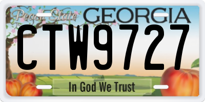 GA license plate CTW9727