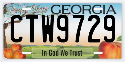 GA license plate CTW9729