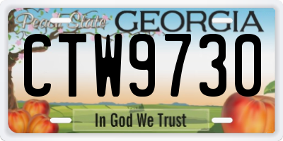 GA license plate CTW9730