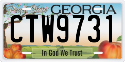 GA license plate CTW9731