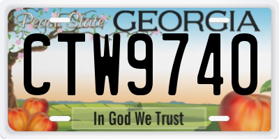GA license plate CTW9740