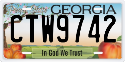 GA license plate CTW9742