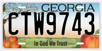 GA license plate CTW9743