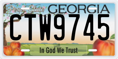 GA license plate CTW9745